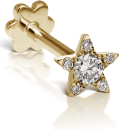 Maria Tash Diamond Star Threaded Stud Earring 4.5Mm