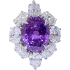 Fred Leighton 4.80 Ct Purple Sapphire and Diamond Ring