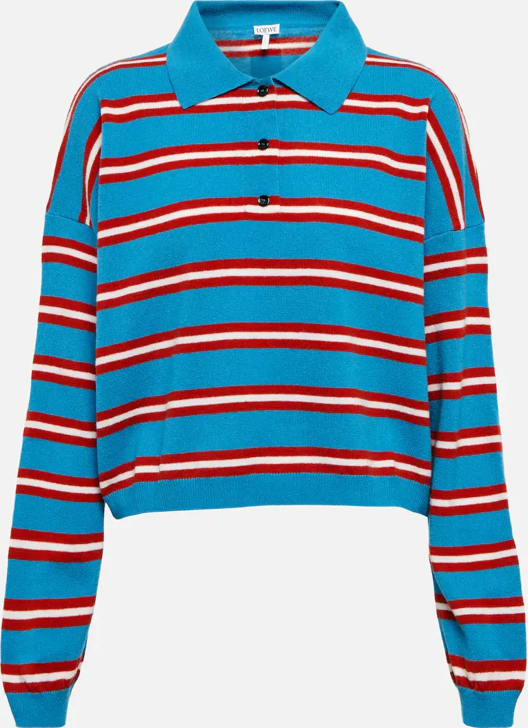 Loewe Striped Wool Polo Top