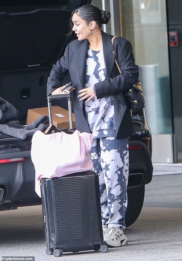 Vanessa Hudgens spotted in a tracksuit leaving LA hotel after Oscars on March.13.2023