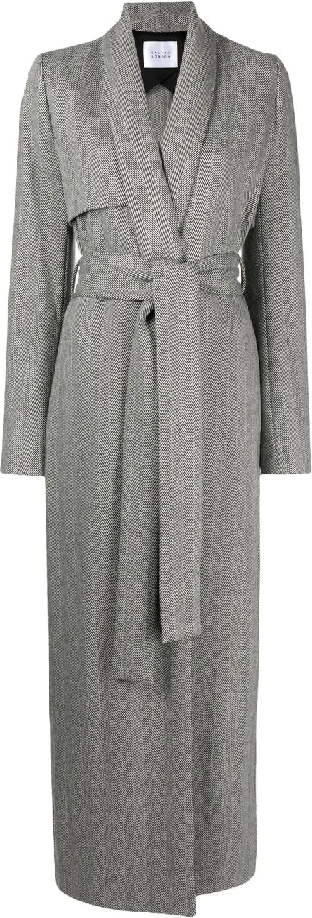 Galvan Belted Long-Length Wool Coat