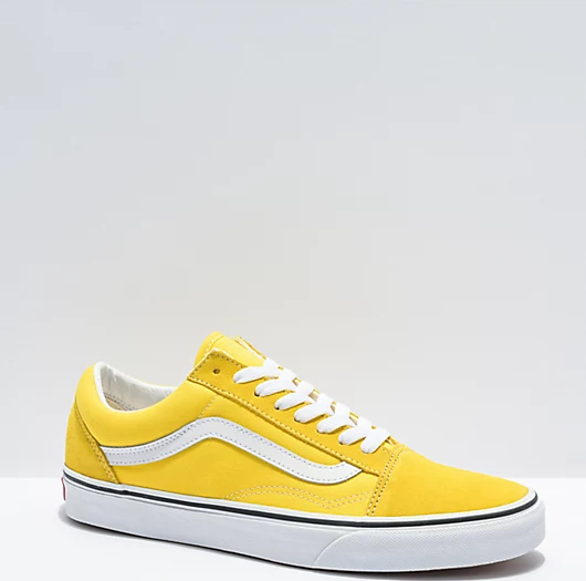 Vans Old Skool Cyber Yellow and White Skate Shoes