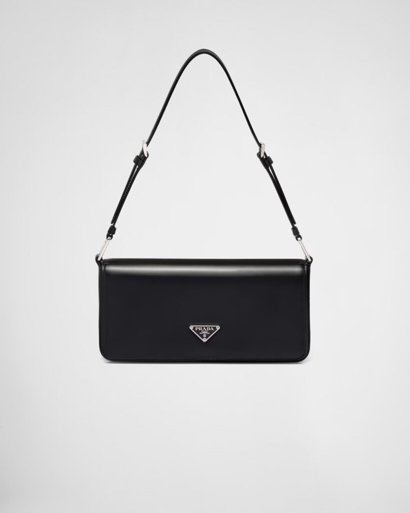 Prada Brushed Leather Femme Bag Black 