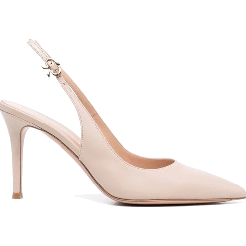 Gianvito Rossi Ribbon Sling 85 Pumps in Nude Suede