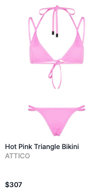 Hot Pink Triangle Bikini
ATTICO
