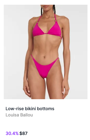 Low-rise bikini bottoms
Louisa Ballou