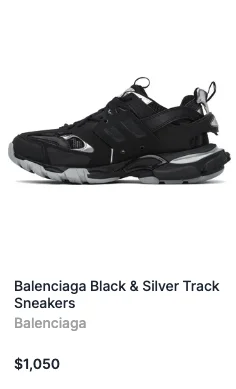 Balenciaga Black & Silver Track Sneakers