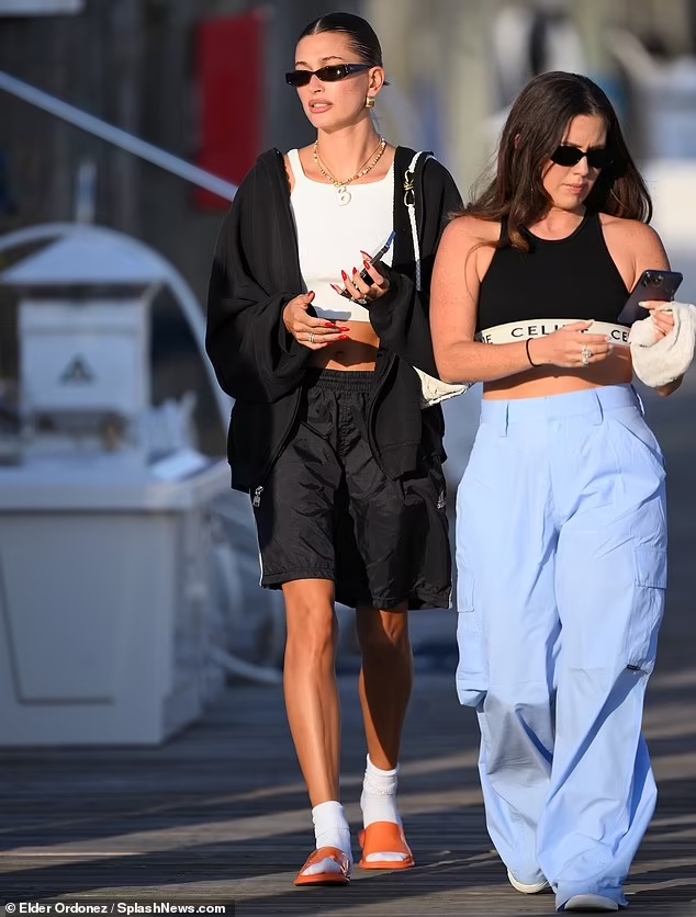 Hailey Bieber’s Casual Chic: Coffee Run Fashion in The Hamptons on Aug 31, 2023