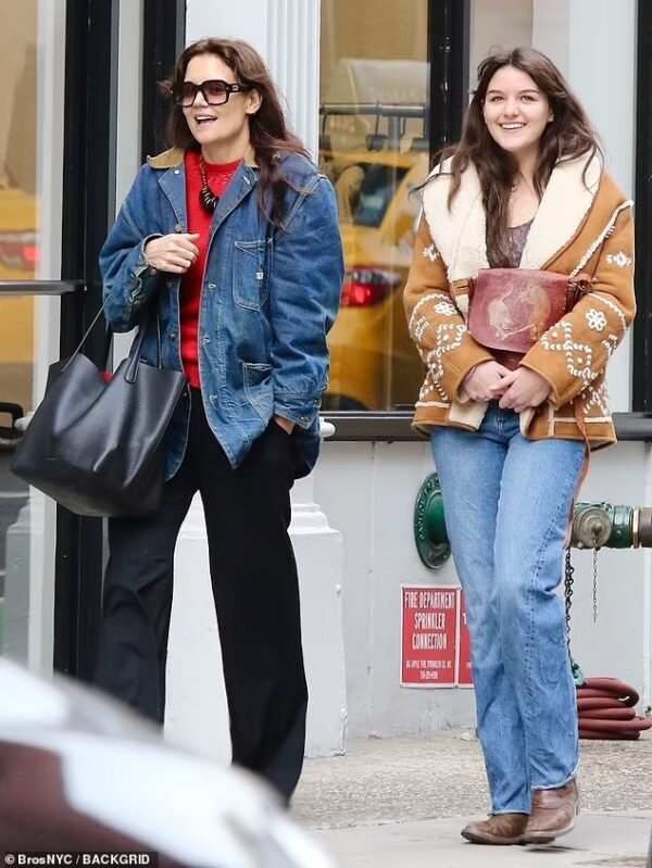Katie Holmes and Suri Cruise: A Mother-Daughter Denim Duo in NYC on Feb 12, 2024