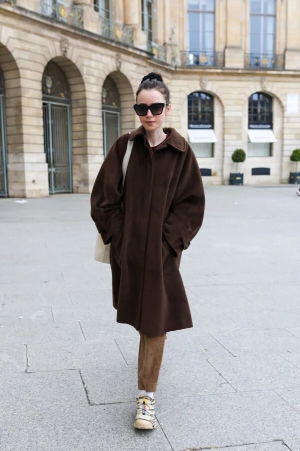 Lily Collins’ Casual Chic in Paris on April 2024